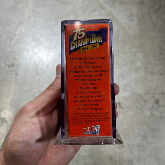 1999 Wheaties 75th Anniversary John Elway Mini Box 24K Gold Signature - Picture 2 of 4